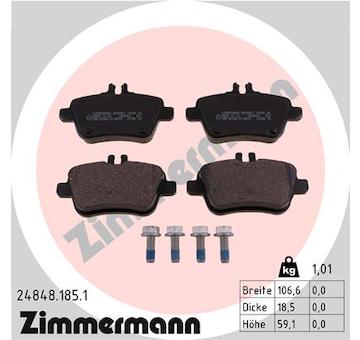 Sada brzdových destiček, kotoučová brzda ZIMMERMANN 24848.185.1