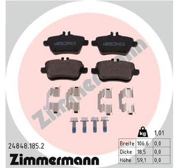 Sada brzdových destiček, kotoučová brzda ZIMMERMANN 24848.185.2