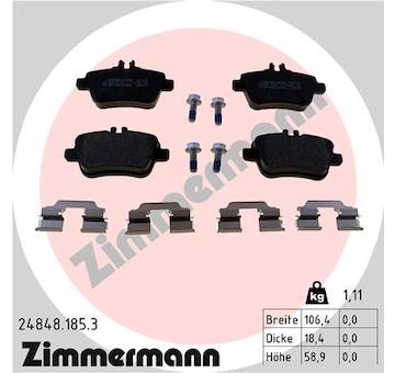 Sada brzdových destiček, kotoučová brzda ZIMMERMANN 24848.185.3