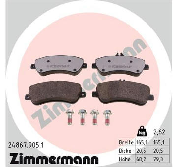 Sada brzdových destiček, kotoučová brzda ZIMMERMANN 24867.905.1