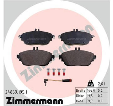 Sada brzdových destiček, kotoučová brzda ZIMMERMANN 24869.195.1