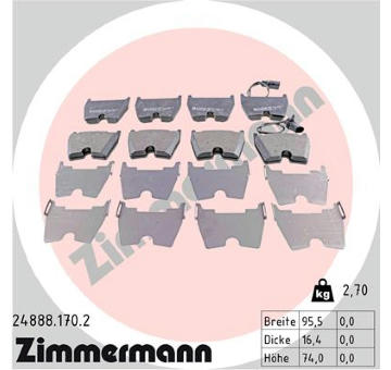 Sada brzdových destiček, kotoučová brzda ZIMMERMANN 24888.170.2