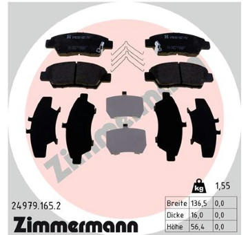 Sada brzdových destiček, kotoučová brzda ZIMMERMANN 24979.165.2