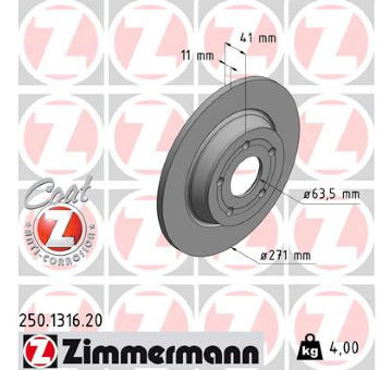 Brzdový kotouč ZIMMERMANN 250.1316.20