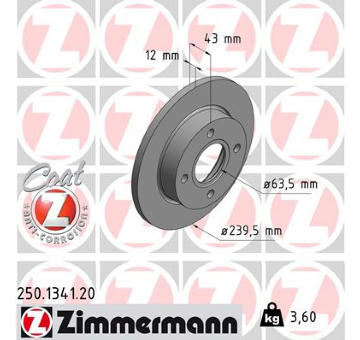 Brzdový kotouč ZIMMERMANN 250.1341.20