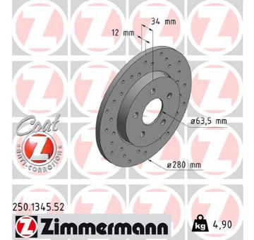 Brzdový kotouč ZIMMERMANN 250.1345.52