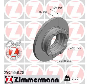 Brzdový kotouč ZIMMERMANN 250.1358.20