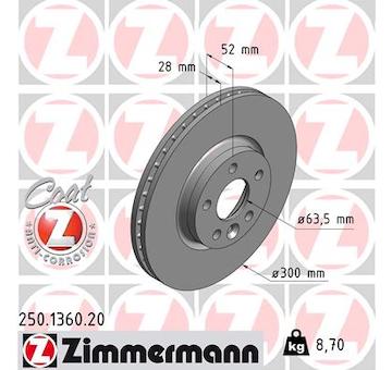 Brzdový kotouč ZIMMERMANN 250.1360.20