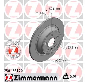 Brzdový kotouč ZIMMERMANN 250.1361.20