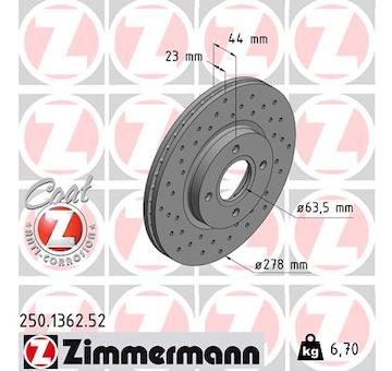 Brzdový kotouč ZIMMERMANN 250.1362.52