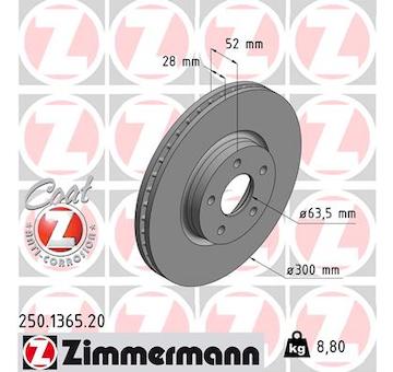 Brzdový kotouč ZIMMERMANN 250.1365.20