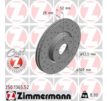 Brzdový kotouč ZIMMERMANN 250.1365.52