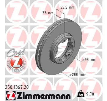 Brzdový kotouč ZIMMERMANN 250.1367.20