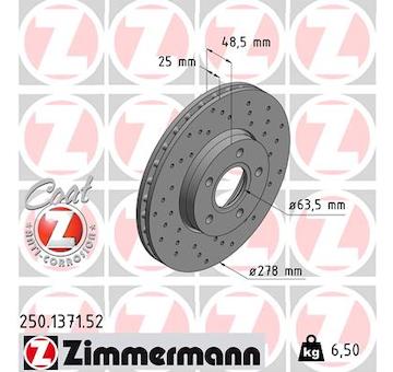 Brzdový kotouč ZIMMERMANN 250.1371.52