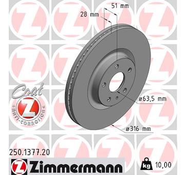 Brzdový kotouč ZIMMERMANN 250.1377.20