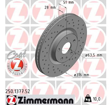 Brzdový kotouč ZIMMERMANN 250.1377.52