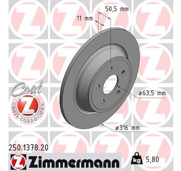 Brzdový kotouč ZIMMERMANN 250.1378.20