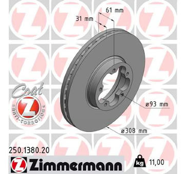 Brzdový kotouč ZIMMERMANN 250.1380.20