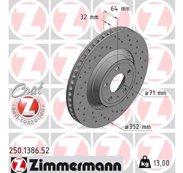 Brzdový kotouč ZIMMERMANN 250.1386.52