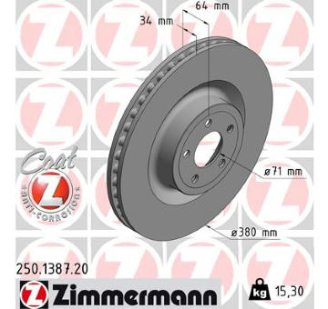 Brzdový kotouč ZIMMERMANN 250.1387.20