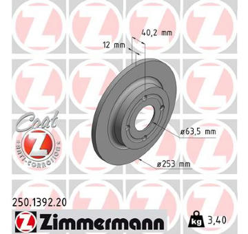 Brzdový kotúč ZIMMERMANN 250.1392.20