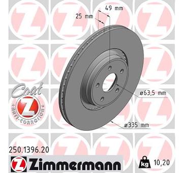 Brzdový kotouč ZIMMERMANN 250.1396.20