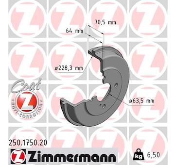 Brzdový buben ZIMMERMANN 250.1750.20