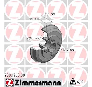 Brzdový buben ZIMMERMANN 250.1765.00