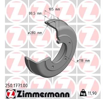 Brzdový buben ZIMMERMANN 250.1771.00