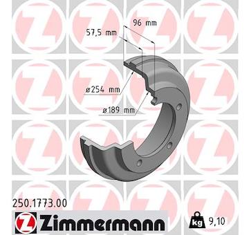 Brzdový buben ZIMMERMANN 250.1773.00