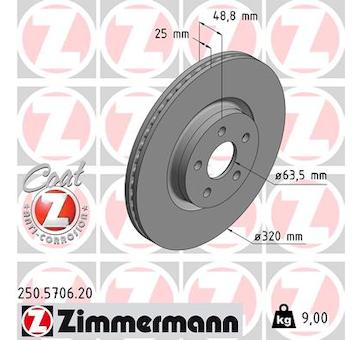 Brzdový kotouč ZIMMERMANN 250.5706.20