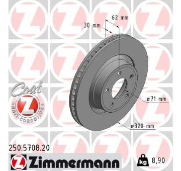 Brzdový kotúč ZIMMERMANN 250.5708.20