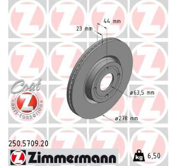 Brzdový kotouč ZIMMERMANN 250.5709.20