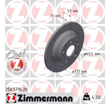 Brzdový kotúč ZIMMERMANN 250.5716.20