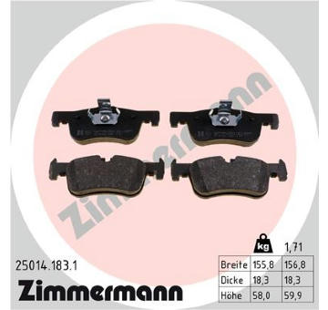 Sada brzdových destiček, kotoučová brzda ZIMMERMANN 25014.183.1