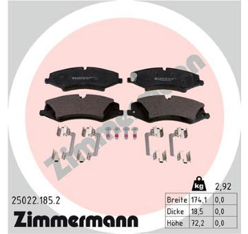 Sada brzdových destiček, kotoučová brzda ZIMMERMANN 25022.185.2