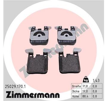 Sada brzdových destiček, kotoučová brzda ZIMMERMANN 25029.170.1