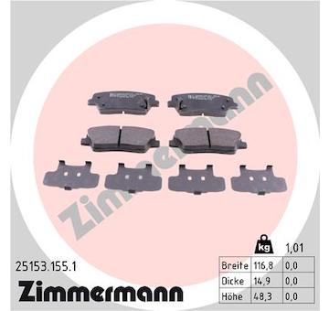 Sada brzdových destiček, kotoučová brzda ZIMMERMANN 25153.155.1