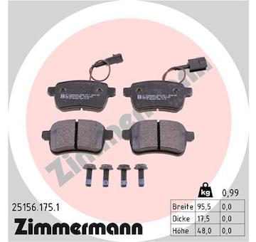 Sada brzdových destiček, kotoučová brzda ZIMMERMANN 25156.175.1