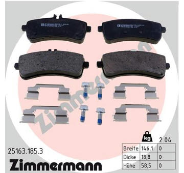 Sada brzdových destiček, kotoučová brzda ZIMMERMANN 25163.185.3