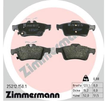 Sada brzdových platničiek kotúčovej brzdy ZIMMERMANN 25212.150.1