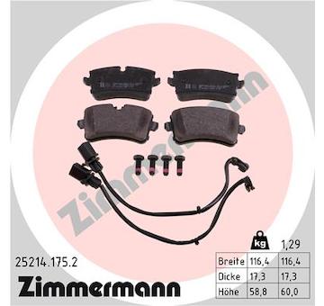 Sada brzdových destiček, kotoučová brzda ZIMMERMANN 25214.175.2