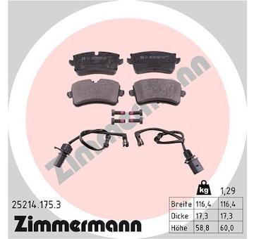 Sada brzdových destiček, kotoučová brzda ZIMMERMANN 25214.175.3