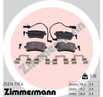 Sada brzdových destiček, kotoučová brzda ZIMMERMANN 25214.175.4