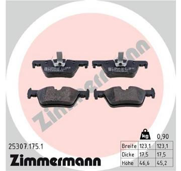 Sada brzdových destiček, kotoučová brzda ZIMMERMANN 25307.175.1