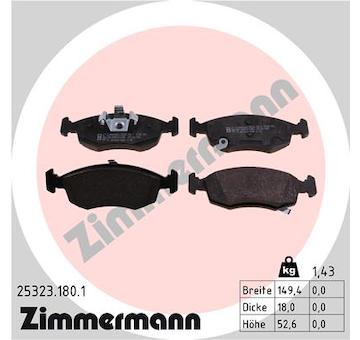 Sada brzdových destiček, kotoučová brzda ZIMMERMANN 25323.180.1