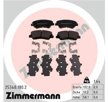 Sada brzdových destiček, kotoučová brzda ZIMMERMANN 25348.180.2