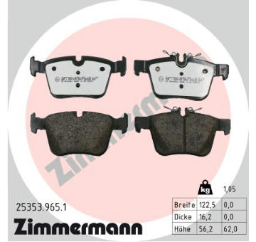 Sada brzdových platničiek kotúčovej brzdy ZIMMERMANN 25353.965.1