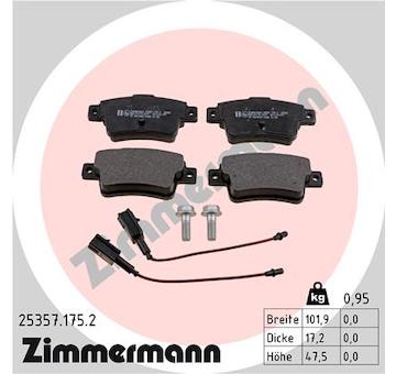 Sada brzdových destiček, kotoučová brzda ZIMMERMANN 25357.175.2