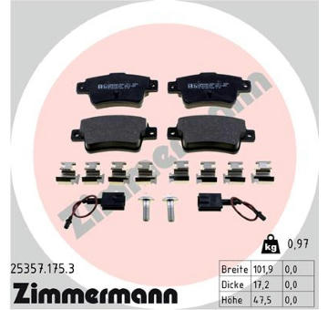 Sada brzdových destiček, kotoučová brzda ZIMMERMANN 25357.175.3